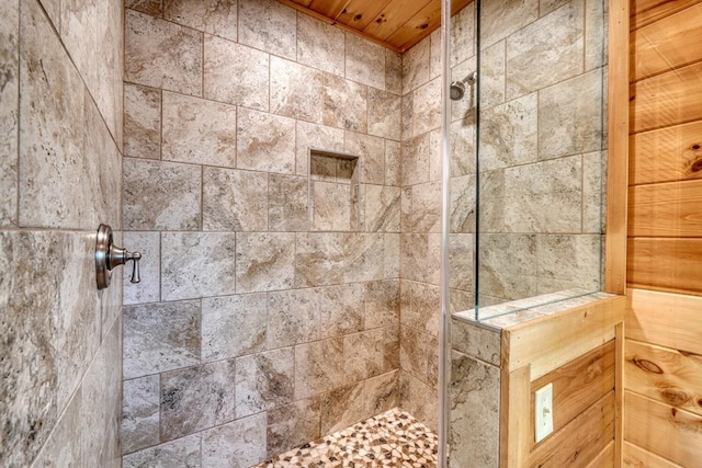 bathroom with a walk in shower