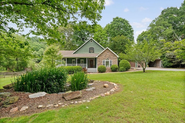 83 Licklog Rd, Ellijay, GA 30536 - view of front of property with covered porch and stone siding