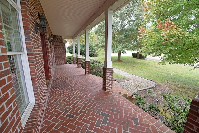 1507 Cedar View Ln, Hiawassee, GA 30546 - view of patio / terrace featuring covered porch