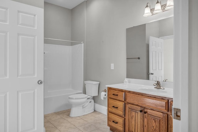 1647-8H Lakeview Dr, Young Harris, GA 30582 - full bathroom with vanity, toilet, baseboards, tile patterned floors, and shower / washtub combination