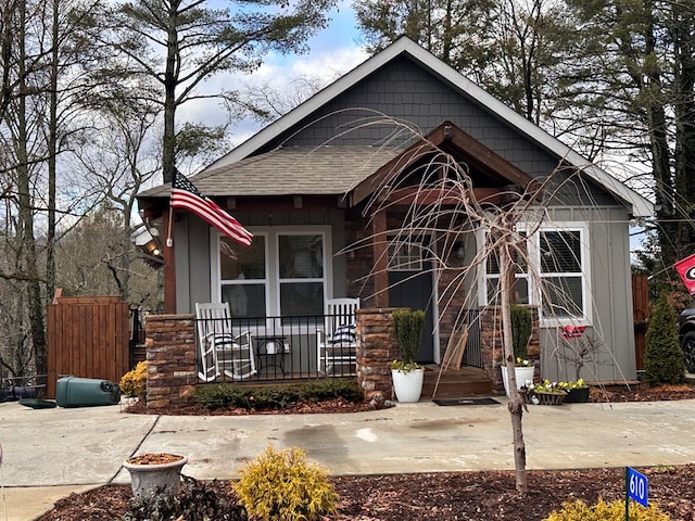 610 E Second St, Blue Ridge, GA 30513 - view of front facade with a porch and a shingled roof