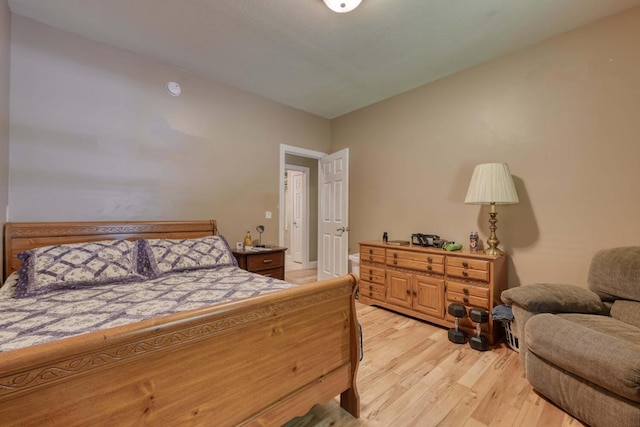 bedroom featuring light wood-type flooring