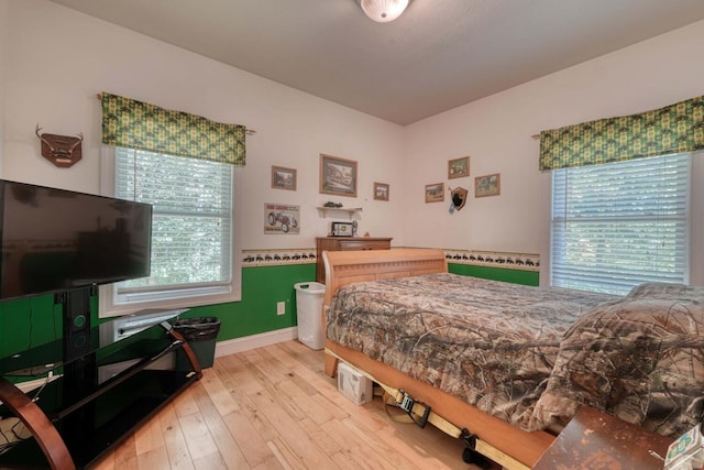 bedroom featuring light hardwood / wood-style flooring