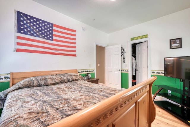 bedroom featuring light hardwood / wood-style floors