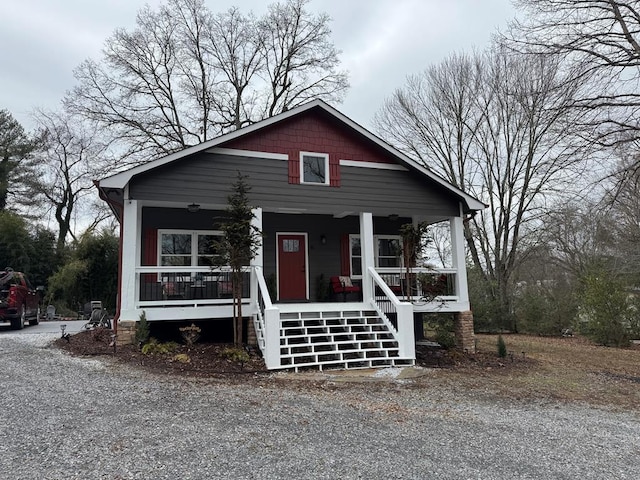 view of front of house with covered porch