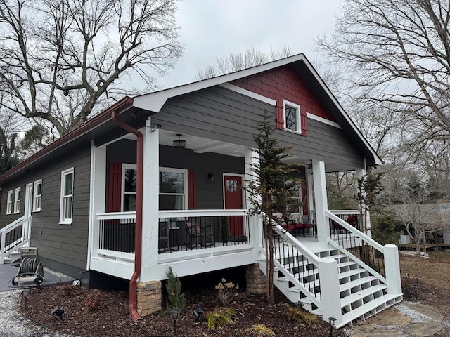 view of front of property with a porch