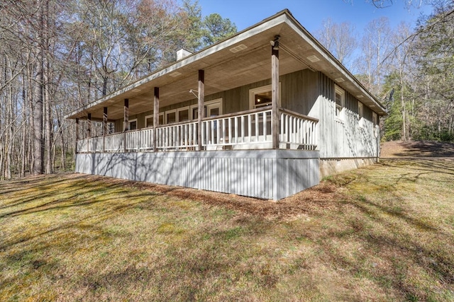 view of home's exterior featuring a lawn