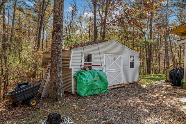 view of shed