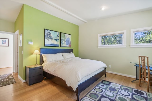 bedroom featuring light wood-type flooring