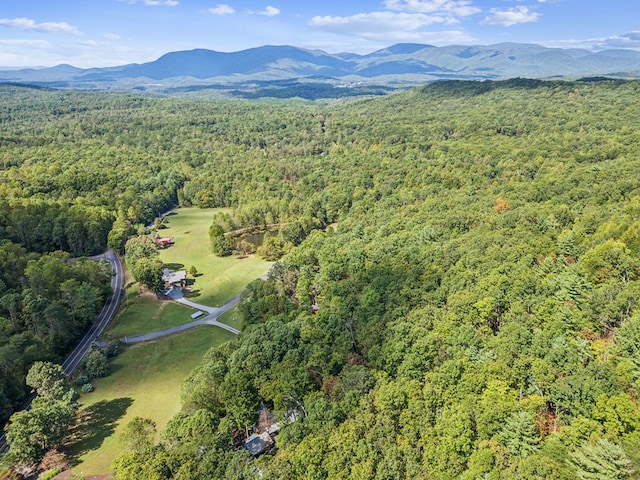 bird's eye view with a mountain view