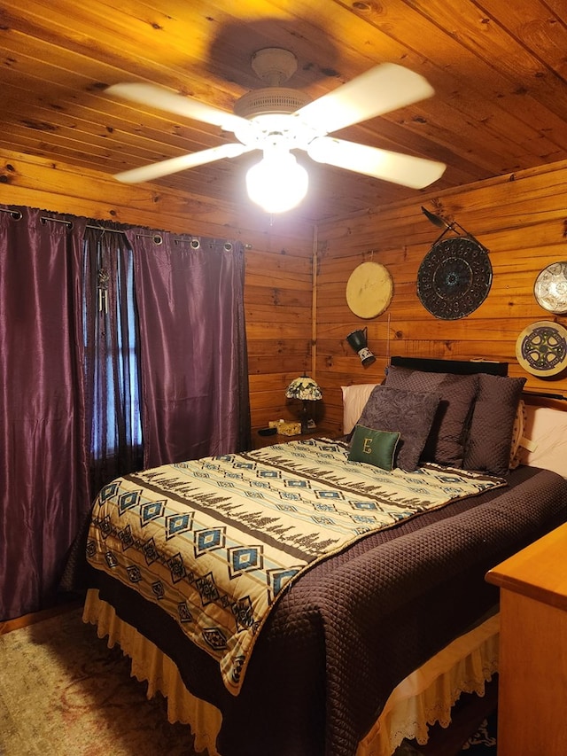29 River Ranch Rd, Ellijay, GA 30540 - bedroom with wood ceiling and wooden walls