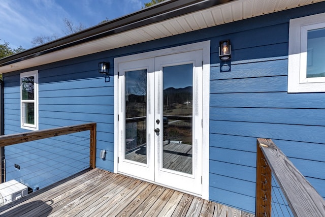 view of exterior entry with french doors