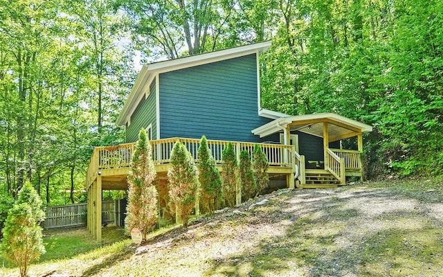 469 Hidden Valley Dr, Morganton, GA 30560 - view of side of home featuring a wooden deck