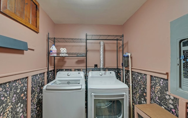 469 Hidden Valley Dr, Morganton, GA 30560 - laundry room with washer and clothes dryer and electric panel