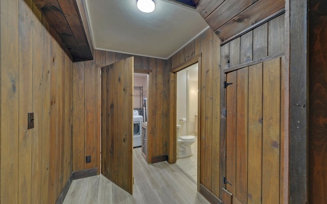469 Hidden Valley Dr, Morganton, GA 30560 - hall with wooden walls and wood finished floors
