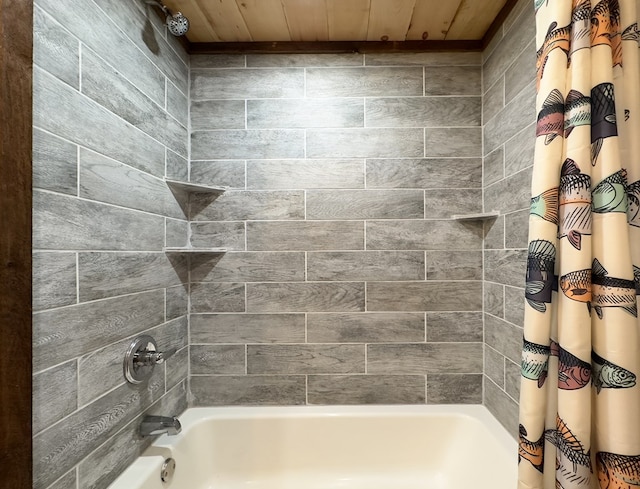 full bath with shower / bath combo with shower curtain