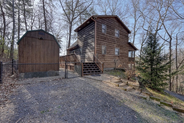 exterior space with a gate and fence