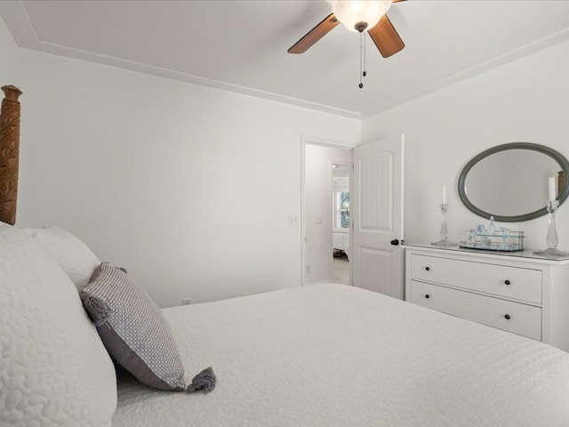 bedroom featuring ceiling fan