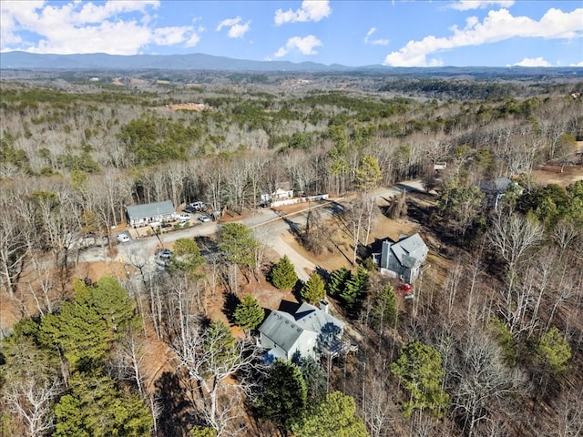 bird's eye view with a mountain view