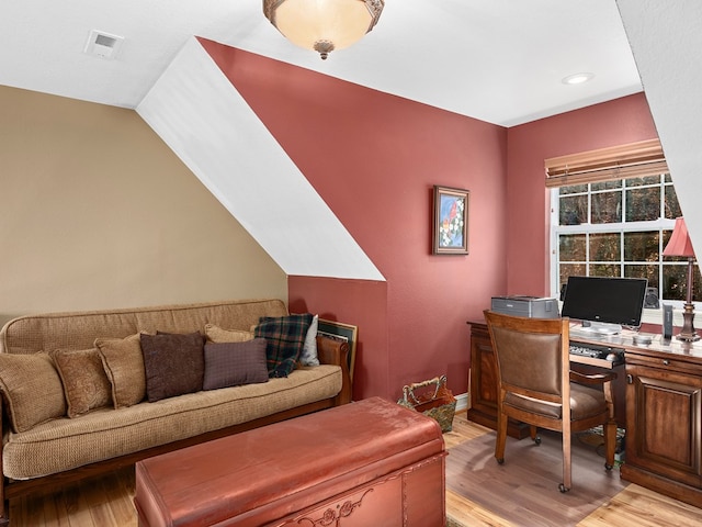 office featuring light hardwood / wood-style flooring