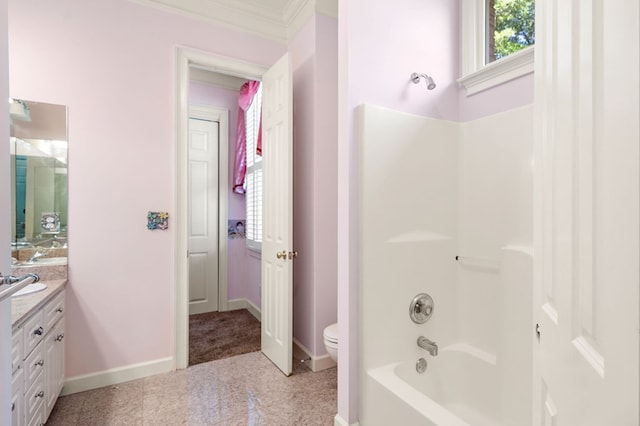 226 Euharlee Five Forks Rd, Kingston, GA 30145 - full bathroom with vanity, shower / tub combination, toilet, and baseboards