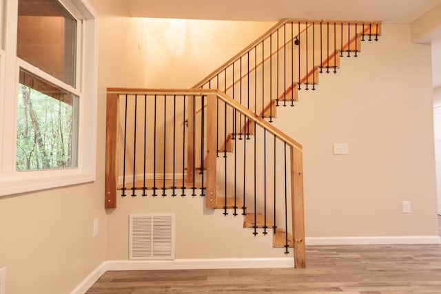 61 Morningside Ct, Ellijay, GA 30540 - stairway with wood finished floors and baseboards