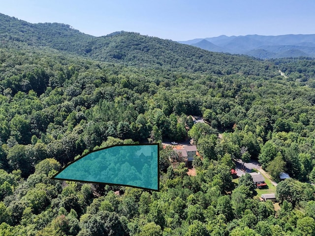 aerial view featuring a mountain view