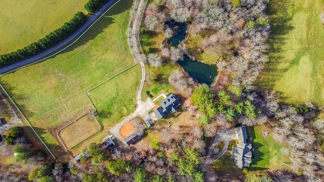 aerial view featuring a rural view