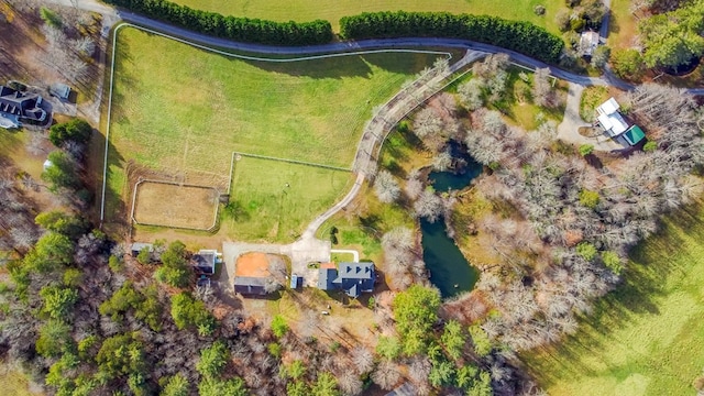 aerial view featuring a rural view