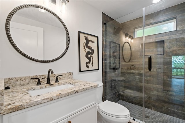 1220 Walnut Rdg, Ellijay, GA 30536 - bathroom featuring vanity, toilet, and a shower stall