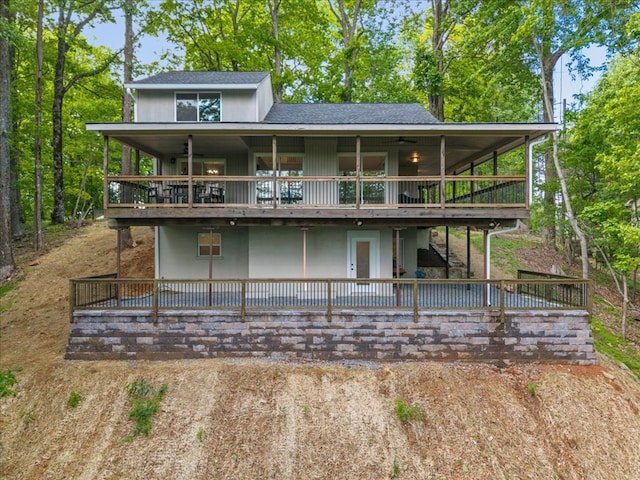 1220 Walnut Rdg, Ellijay, GA 30536 - view of front of property with a deck, roof with shingles, and a patio area