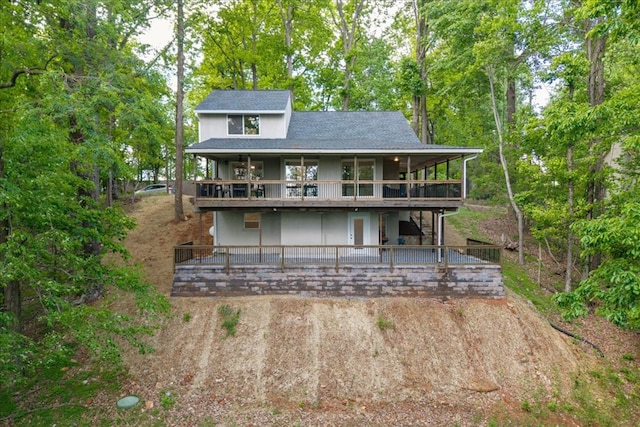 1220 Walnut Rdg, Ellijay, GA 30536 - back of property with a patio area, a wooden deck, and roof with shingles