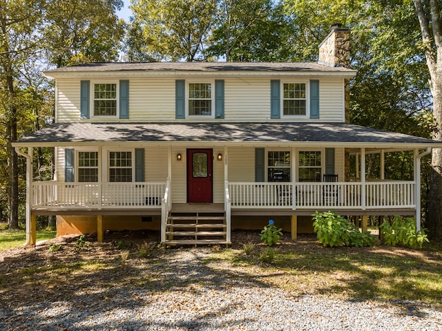 farmhouse inspired home with covered porch