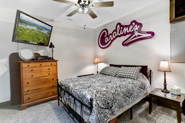 681 Confederate Cir, Murphy, NC 28906 - carpeted bedroom featuring ceiling fan and visible vents