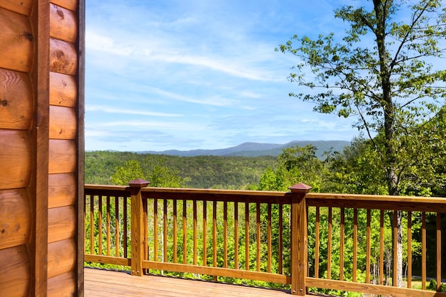 681 Confederate Cir, Murphy, NC 28906 - wooden terrace with a mountain view and a view of trees
