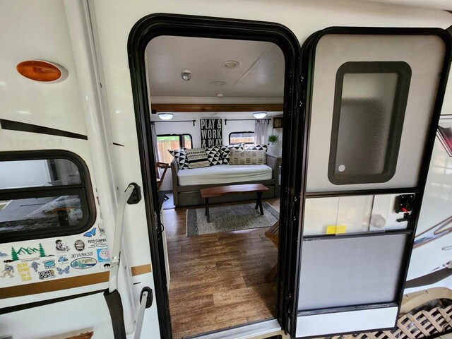 interior space featuring wood-type flooring