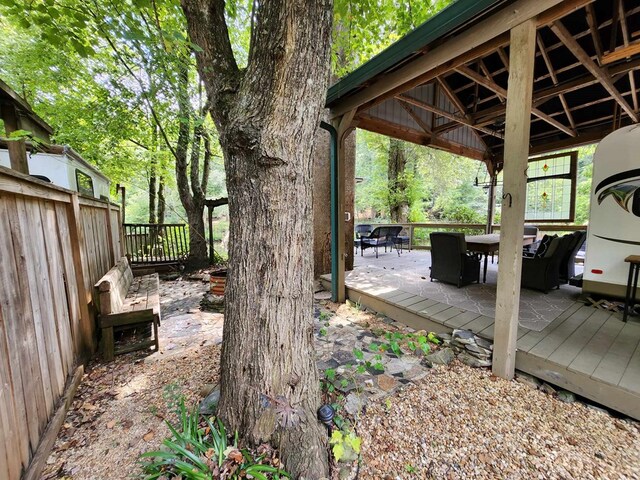 deck with a gazebo