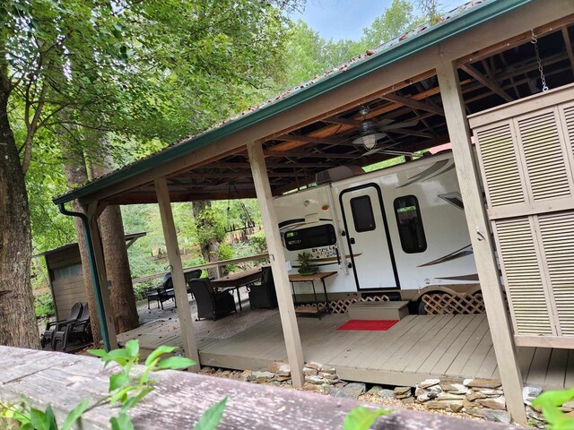 view of patio with a deck