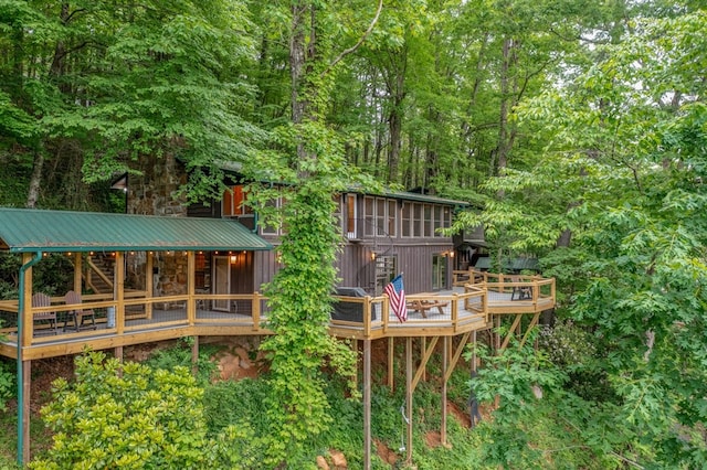 view of yard featuring a deck