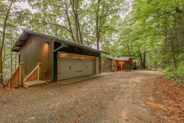 view of garage