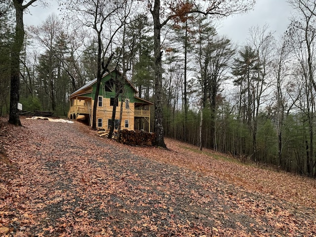 view of home's exterior with a deck