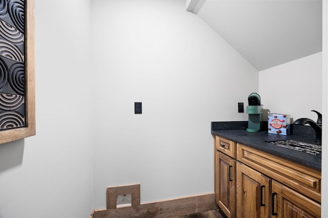 1250 Lost Forest Rd, Ellijay, GA 30536 - interior space featuring lofted ceiling and a sink