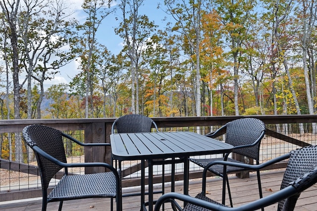 1250 Lost Forest Rd, Ellijay, GA 30536 - wooden terrace featuring outdoor dining area