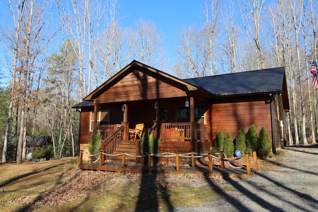 view of front of property with covered porch