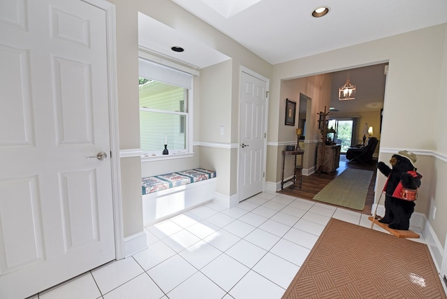 view of tiled entrance foyer