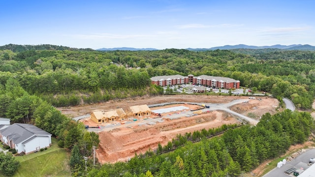 aerial view featuring a mountain view