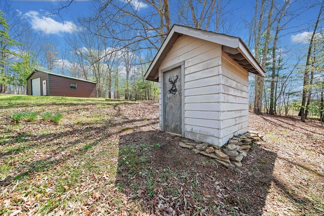 view of shed
