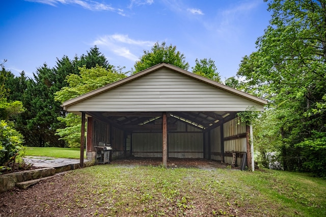 16 Hollow Springs Rd, Blue Ridge, GA 30513 - view of pole building with a carport and a lawn