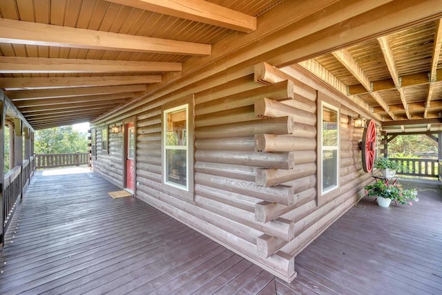 wooden deck with a porch