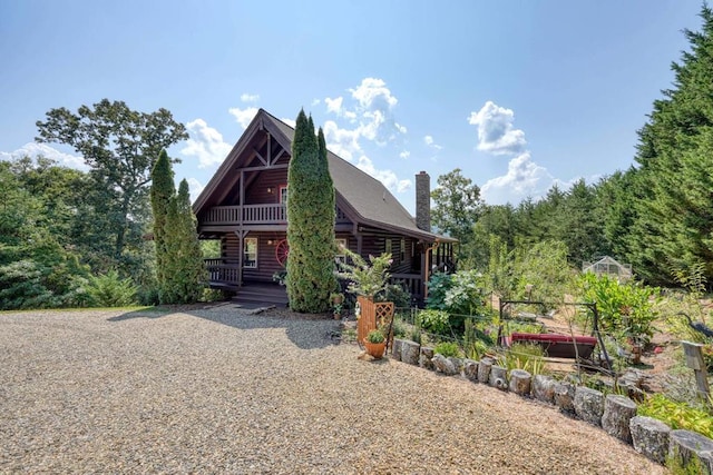 view of log-style house